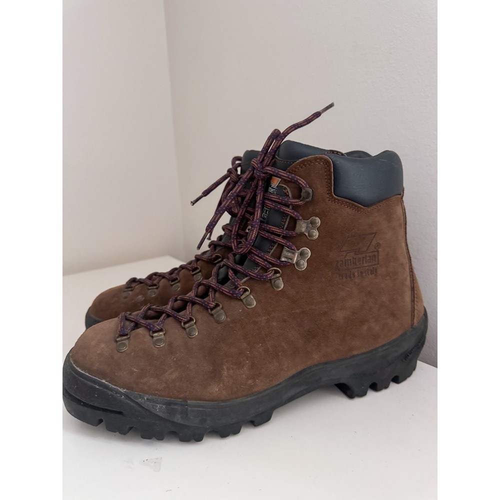 Zamberlan Made in Italy Brown Suede Vibram Hiking Boots Mens 12 Gorpcore